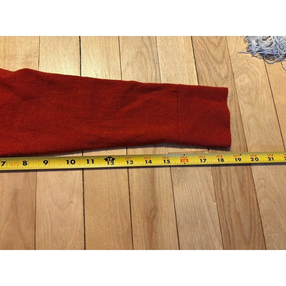 Pendleton Women's 100% Merino Wool v neck Sweater large orange medium - Picture 9 of 9